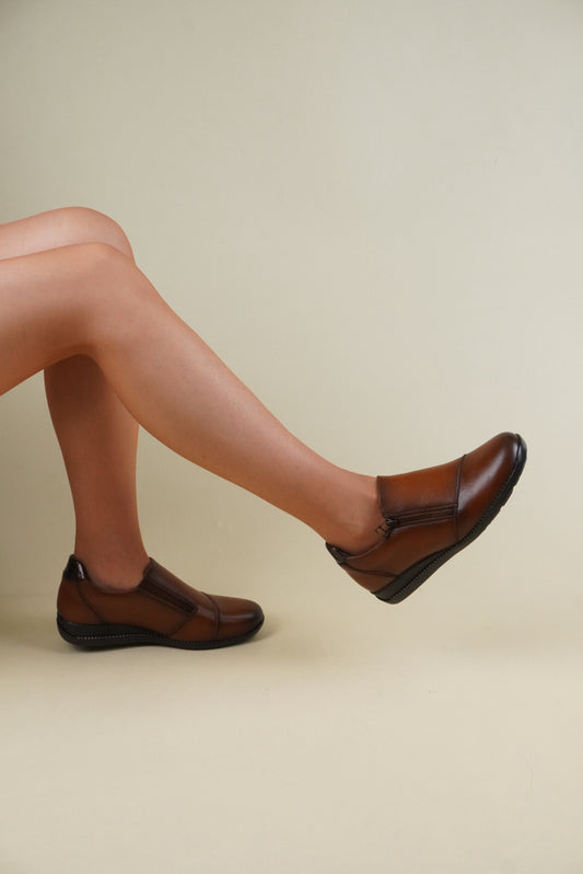 Comfort Slip-On Women's Shoes - Camel