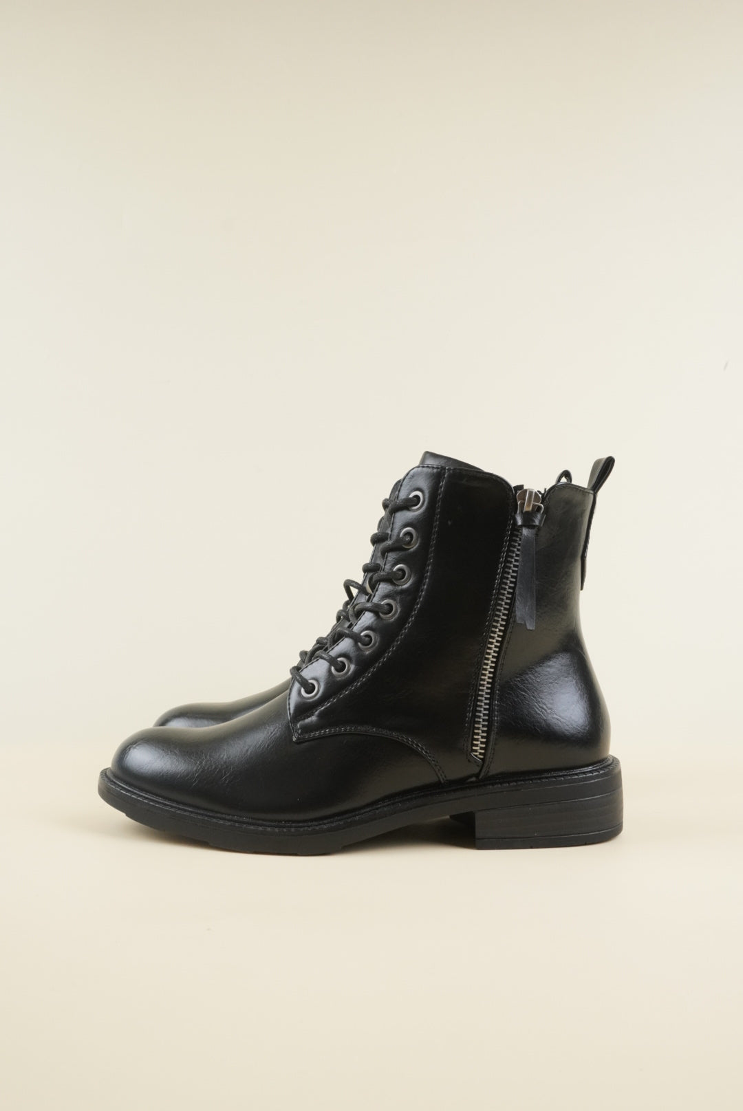Zipper Ankle Boots - Black
