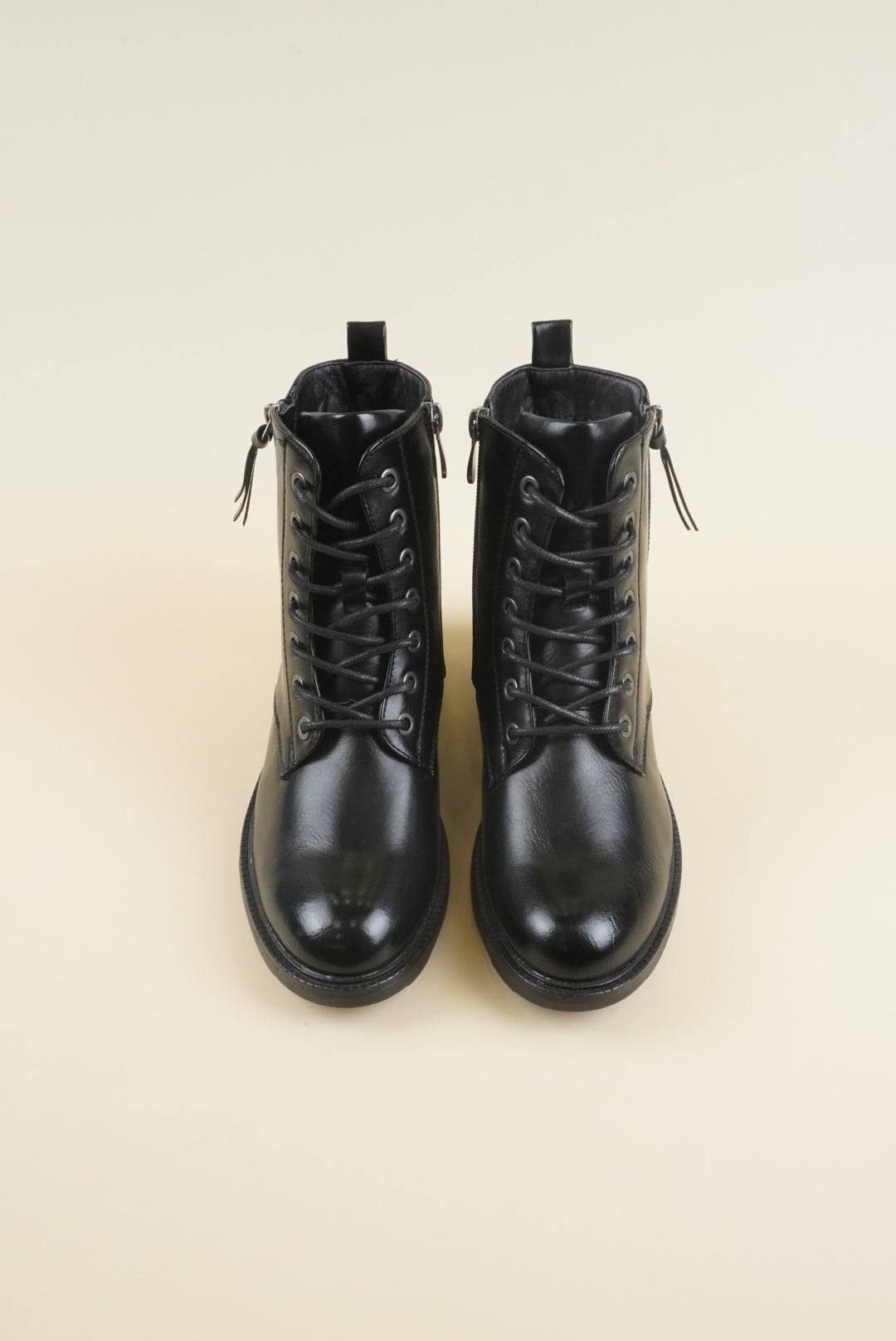 Zipper Ankle Boots - Black