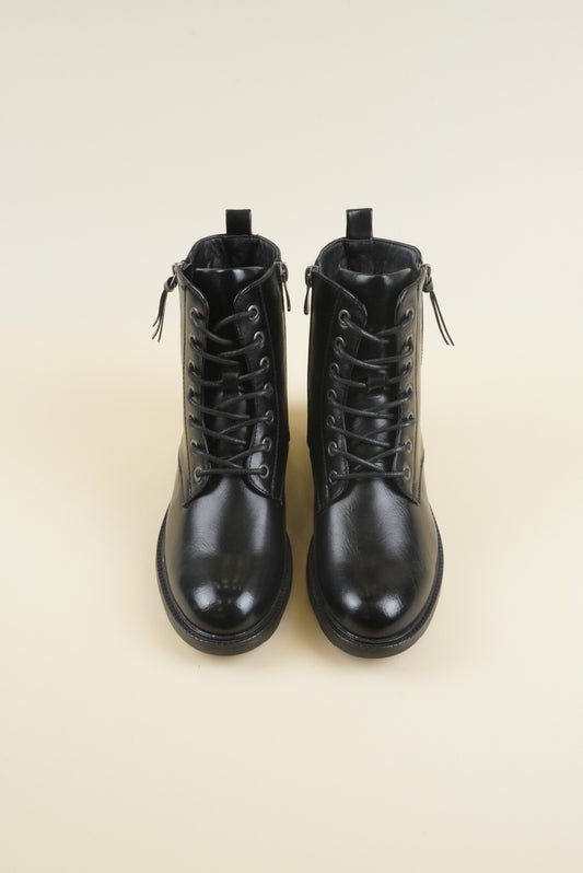 Zipper Ankle Boots - Black