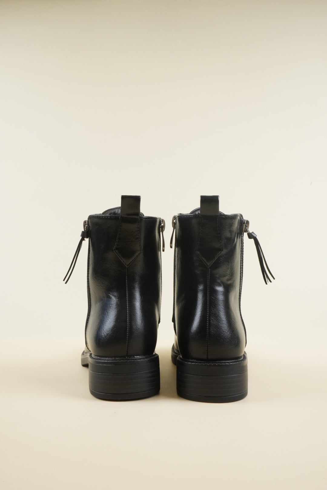 Zipper Ankle Boots - Black