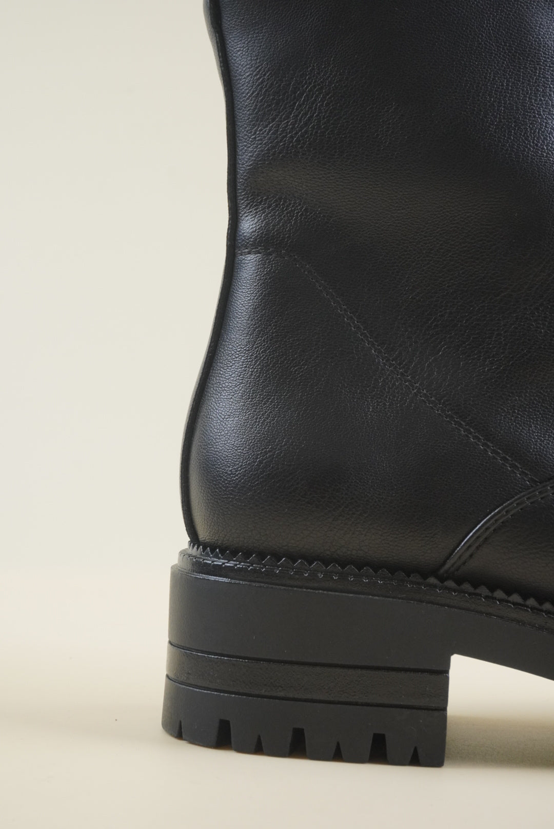 Zipped Platform Ankle Boots - Black