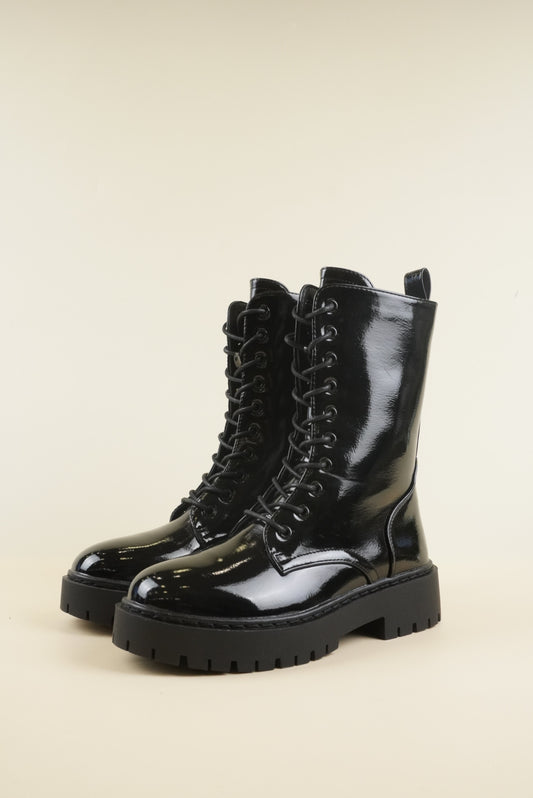 Combat Boots - Mirror Patent Black