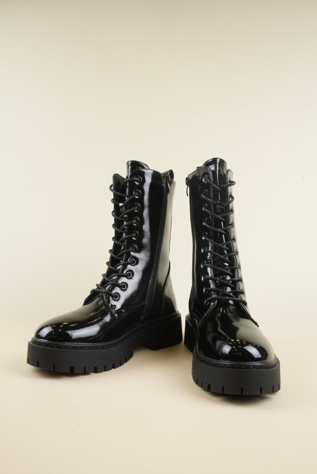 Combat Boots - Mirror Patent Black