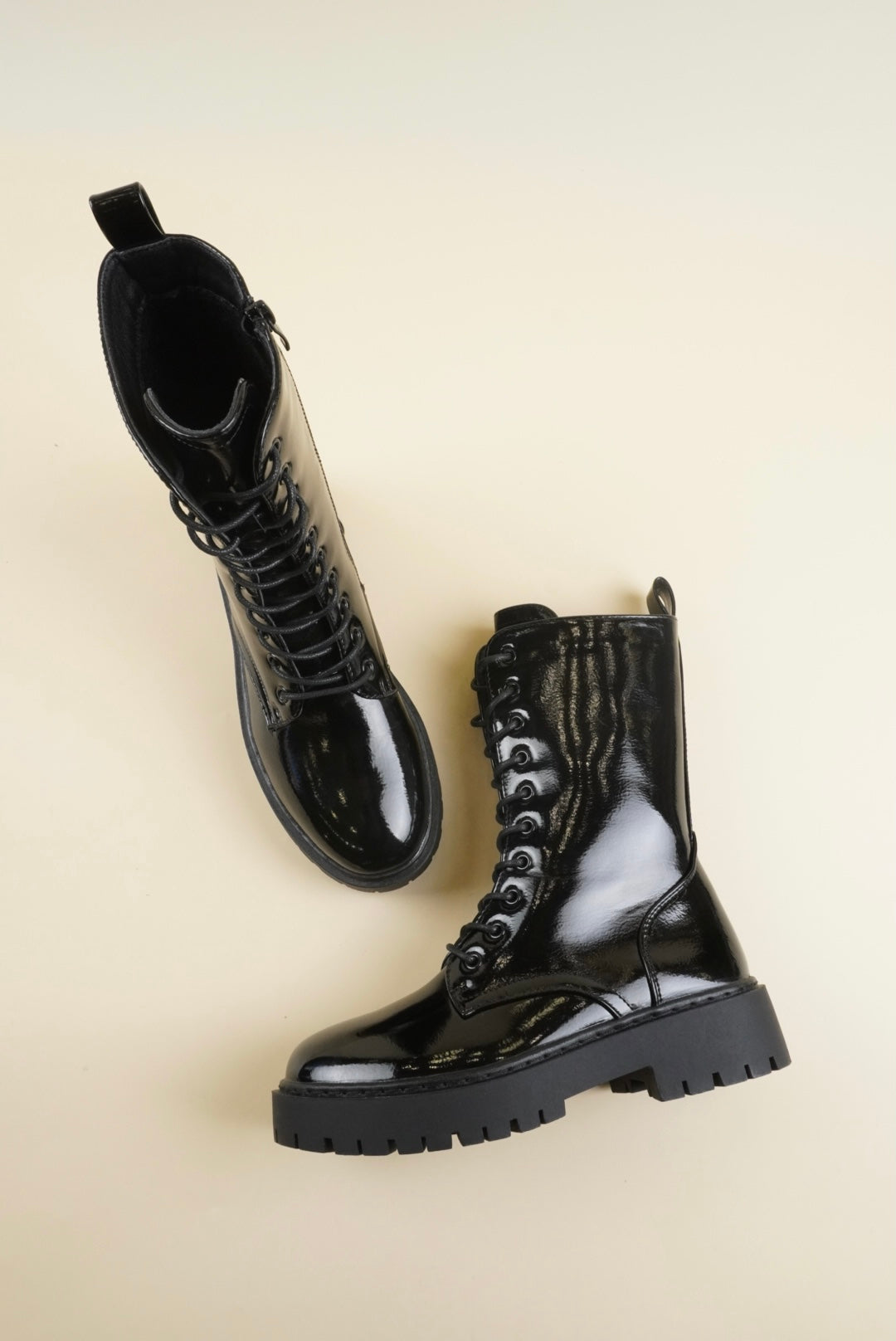Combat Boots - Mirror Patent Black