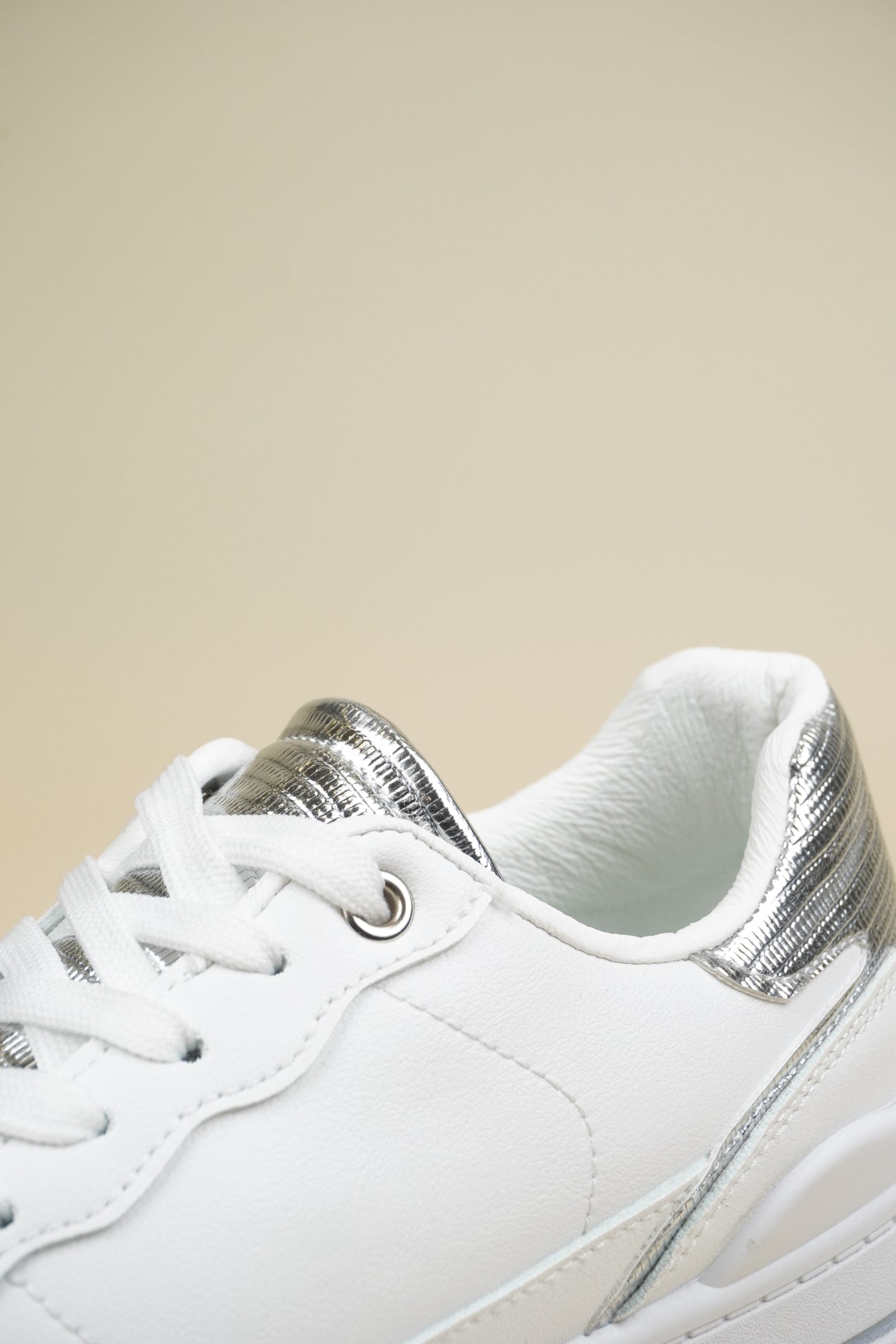Platform Sneakers - White/Silver
