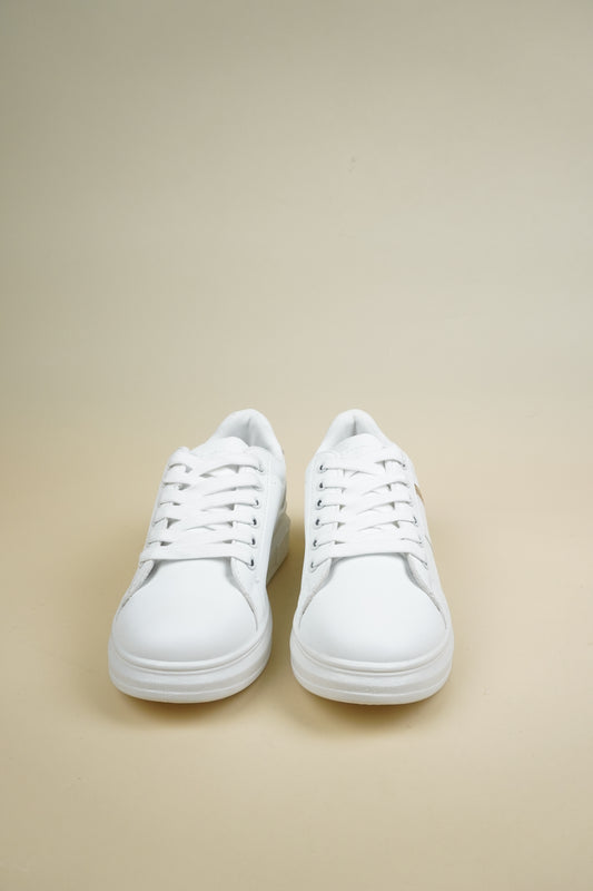 Wedge Sneakers - White/Gold