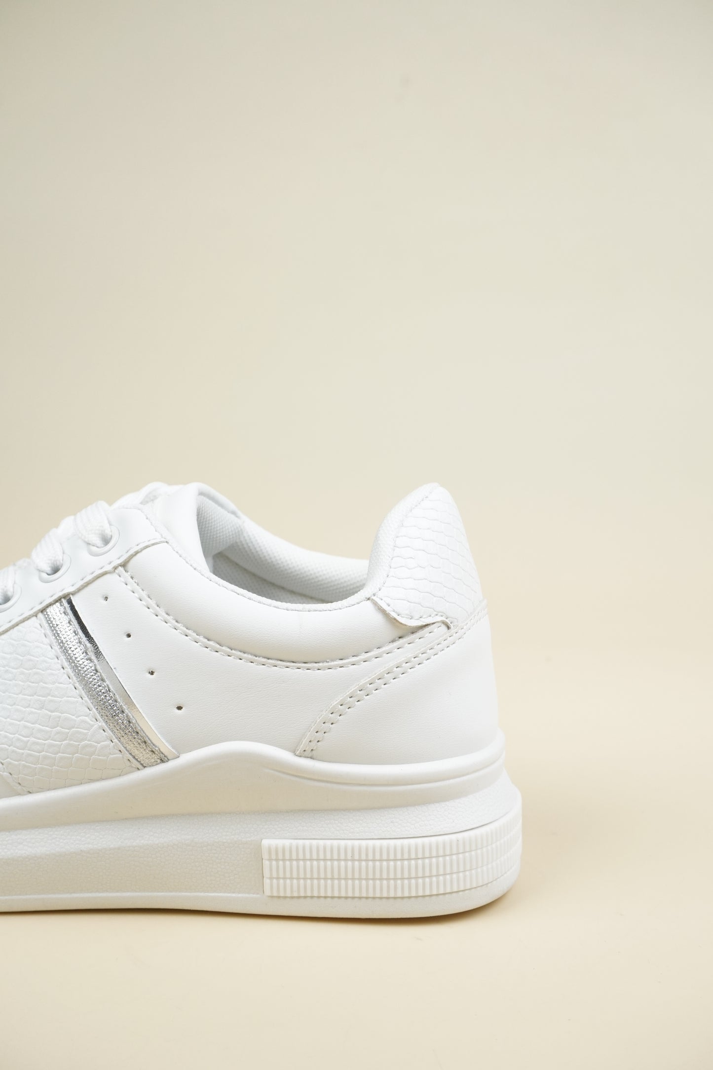 Wedge Sneakers - White/Silver