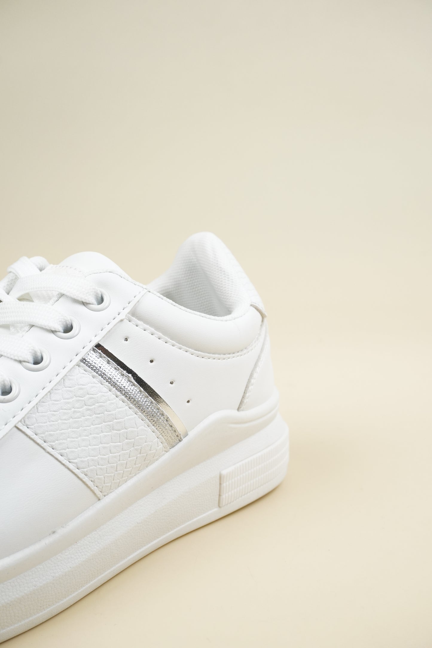 Wedge Sneakers - White/Silver