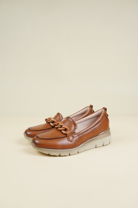 Ladies' Wedge Loafers - Camel