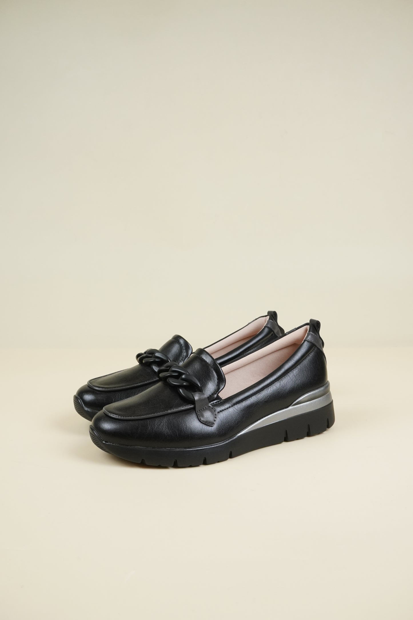 Ladies' Wedge Loafers - Black