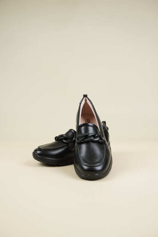 Ladies' Wedge Loafers - Black