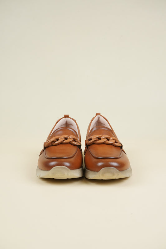 Ladies' Wedge Loafers - Camel