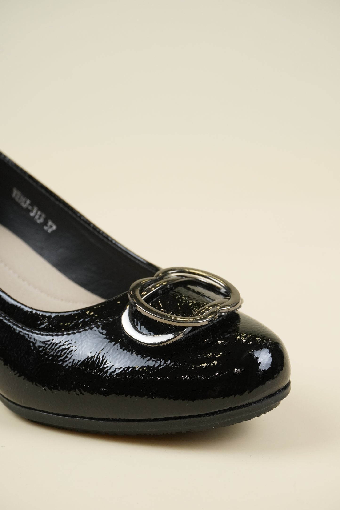 Patent Leather Pumps Low Heel - Black