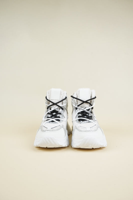 Chunky Sherpa Sneakers - White