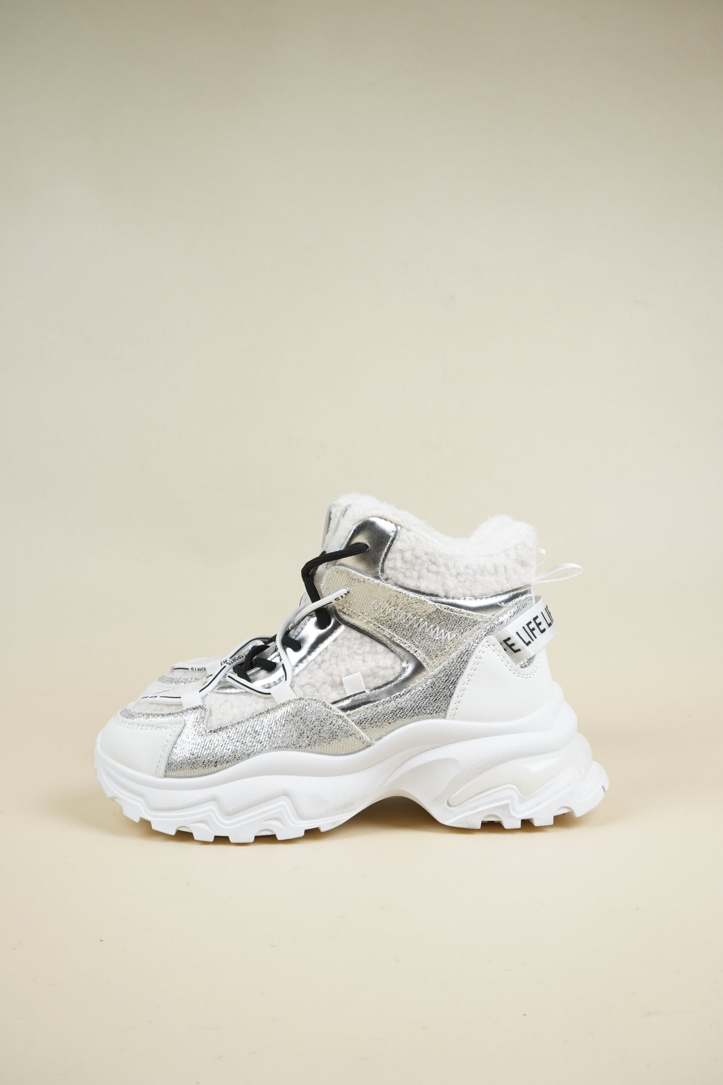 Chunky Sherpa Sneakers - White