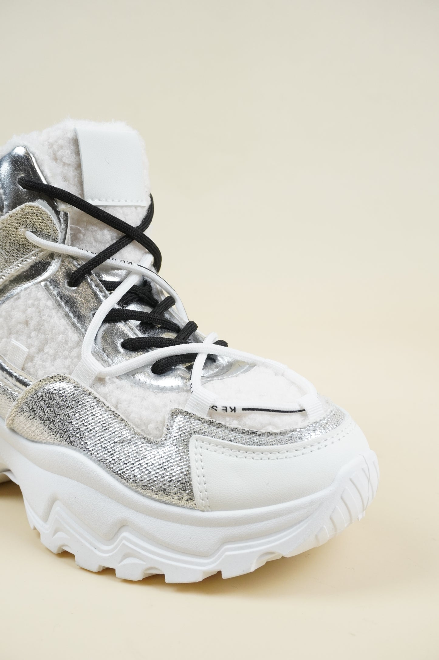 Chunky Sherpa Sneakers - White