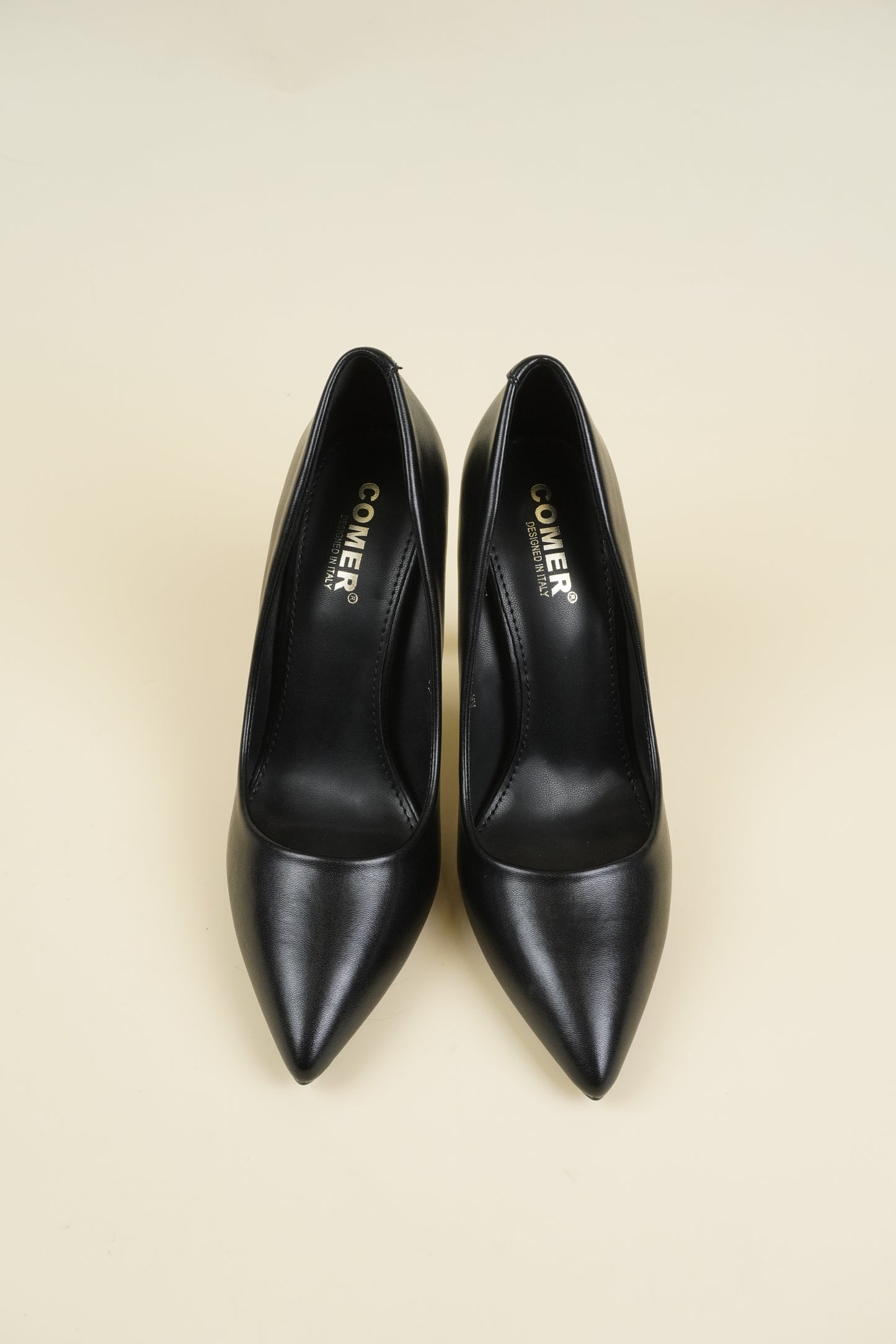 Classic Leather High Heels - Black