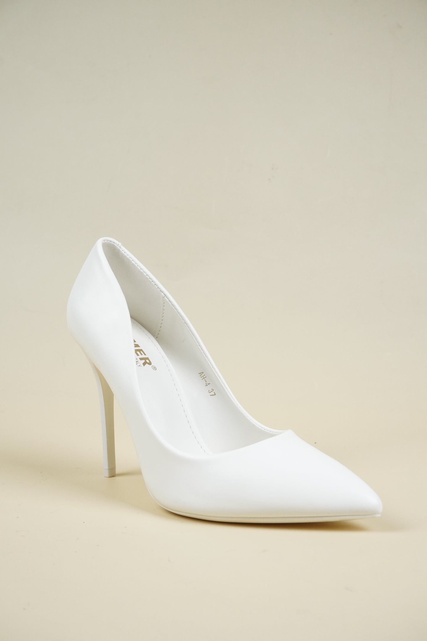Classic Leather High Heels - White