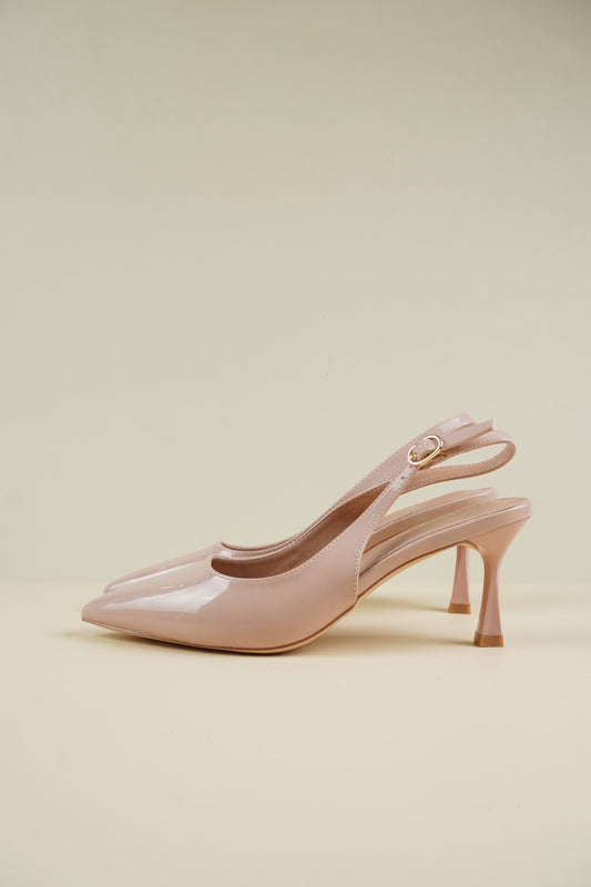 Classic Slingback Heels - Nude