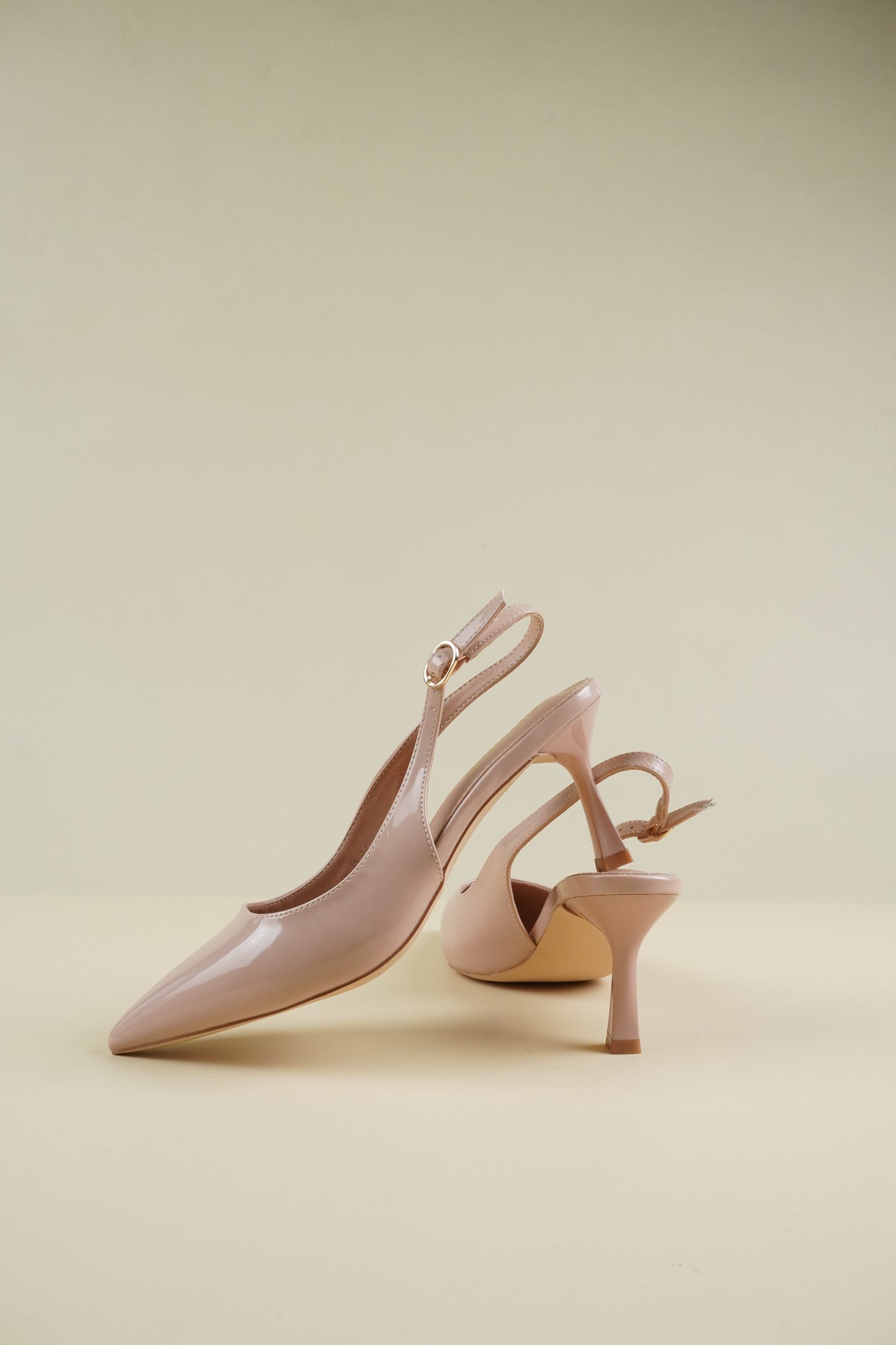 Classic Slingback Heels - Nude