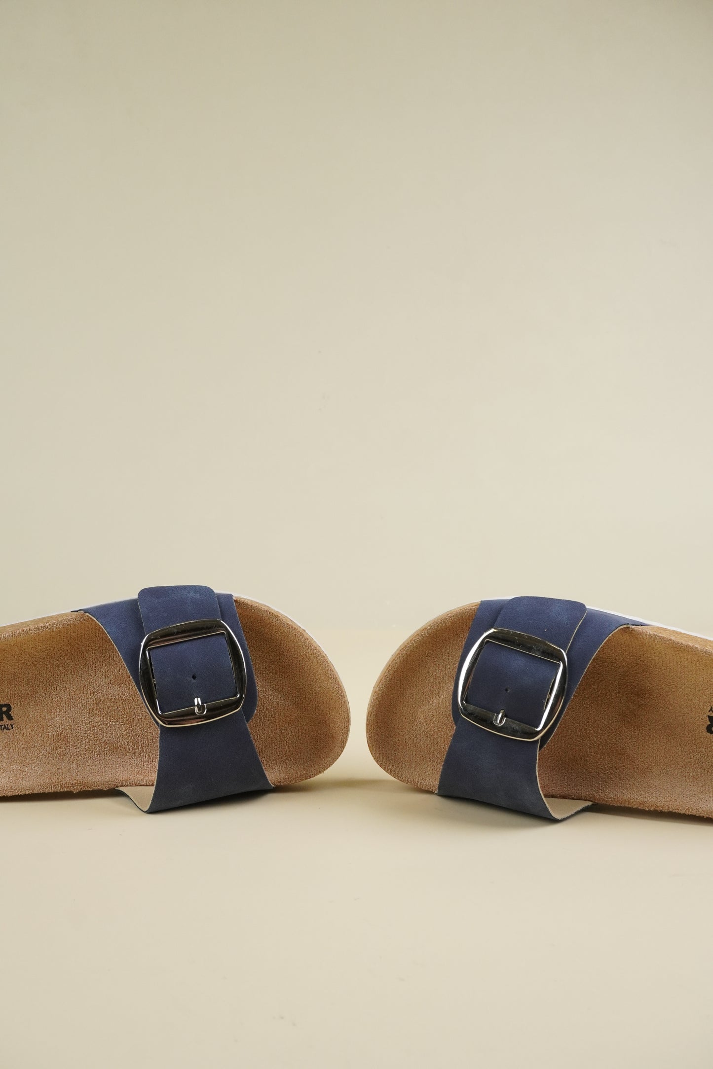 Single-Buckle Slippers - Blue