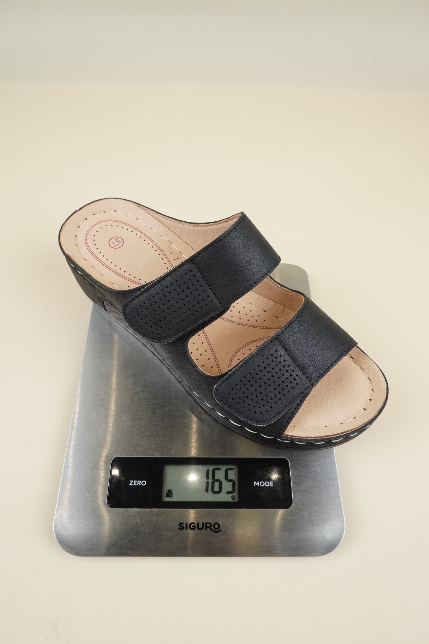 Open-Toe Wide-Fit Wedge Slippers - White