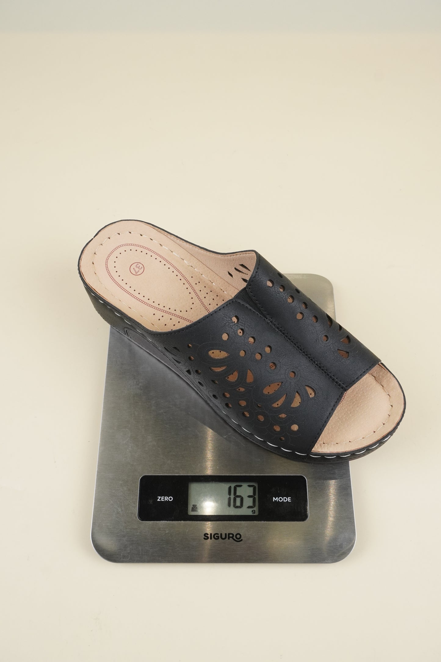 Open-Toe Wide-Fit Slippers - Black