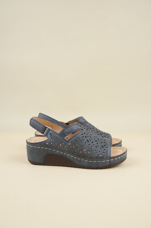 Open-Toe Wide-Fit Sandals - Blue