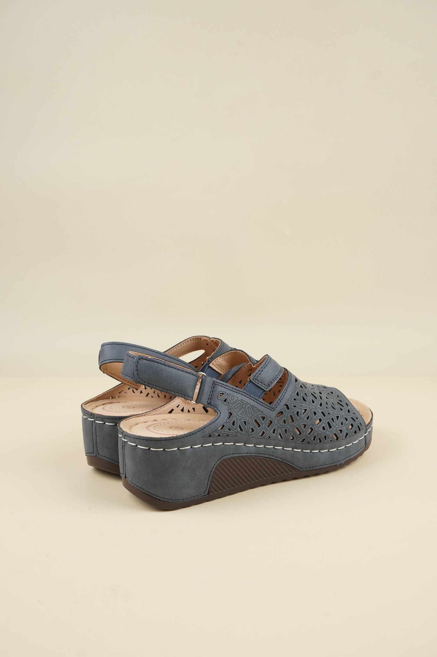 Open-Toe Wide-Fit Sandals - Blue
