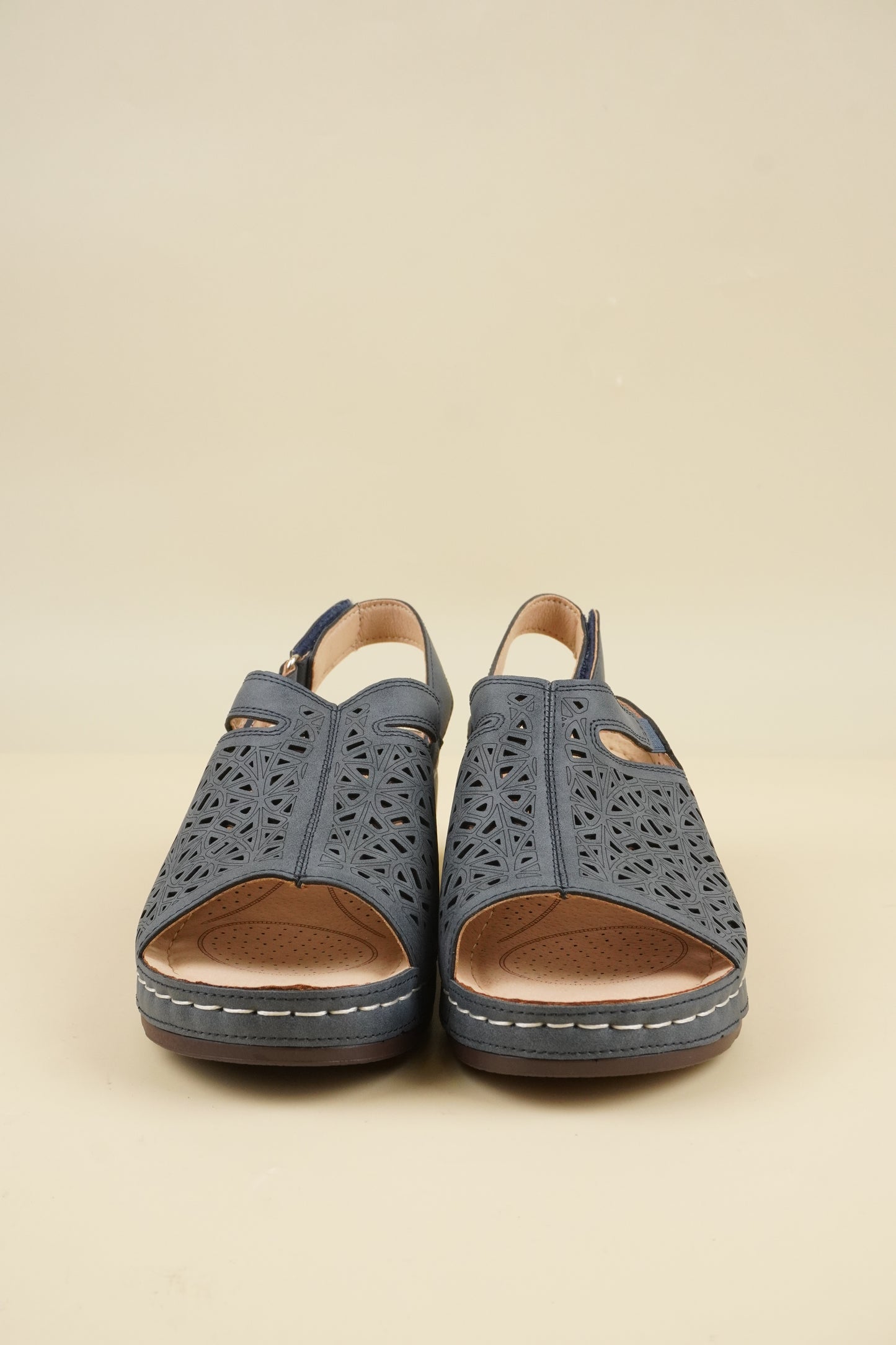 Open-Toe Wide-Fit Sandals - Blue