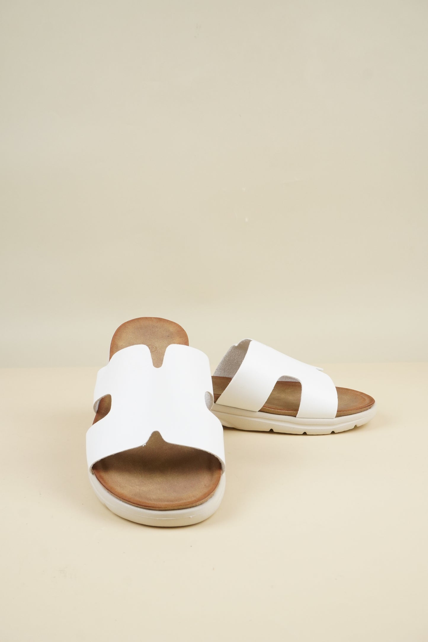 H Slippers - White