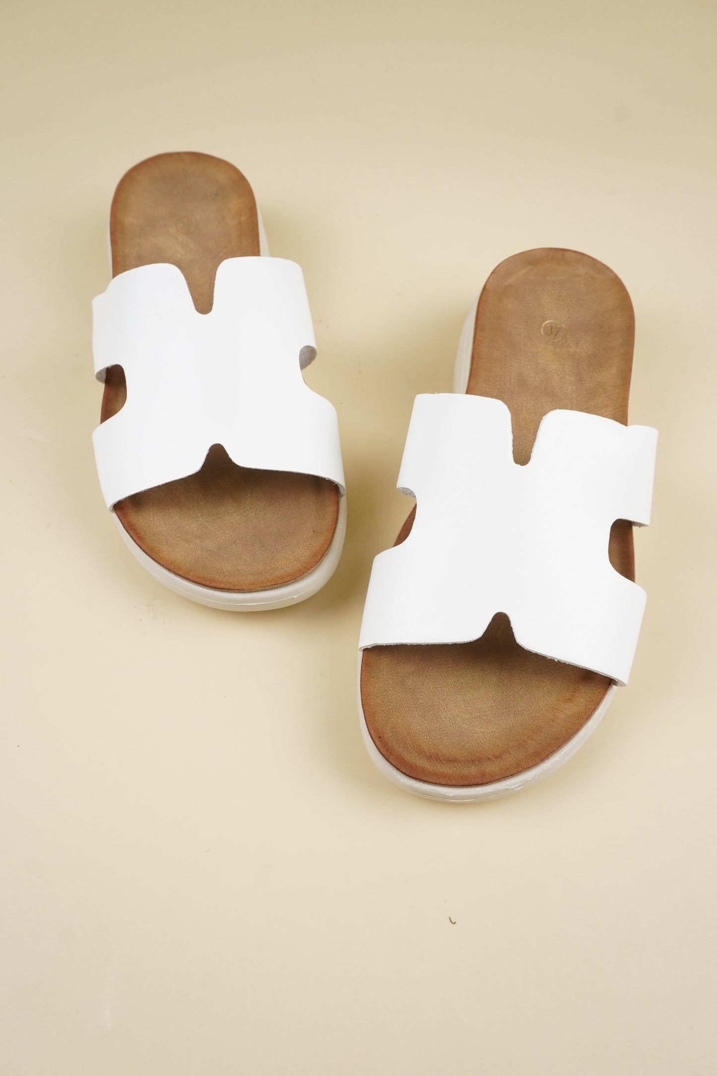 H Slippers - White
