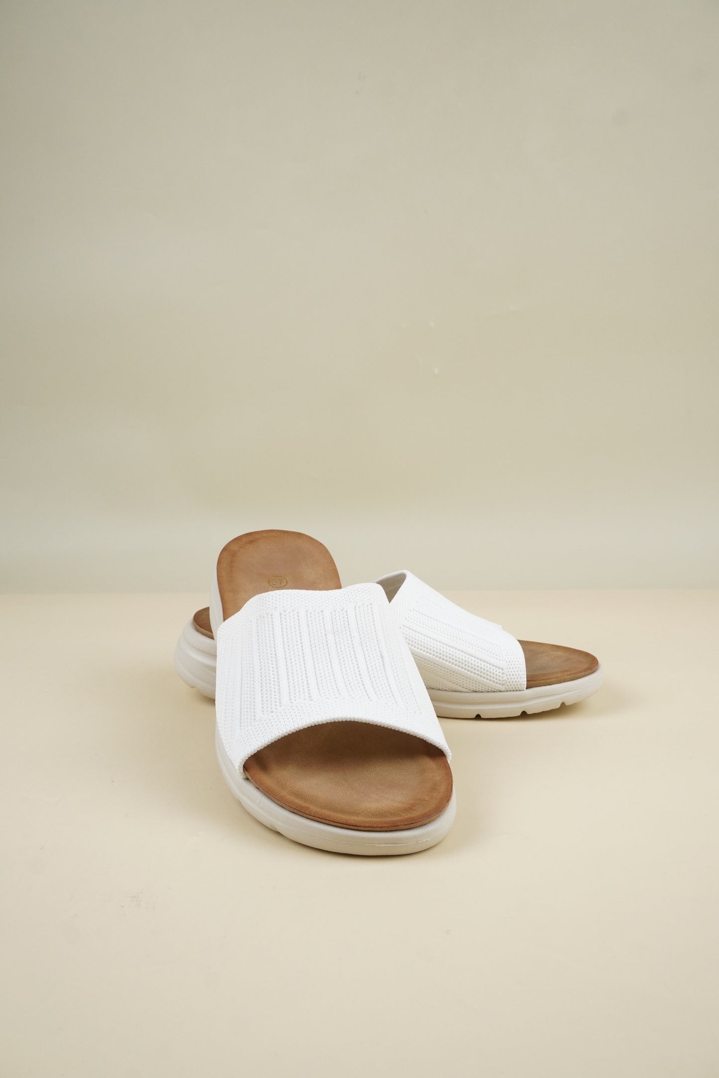 Fabric Light Weight Slippers - White