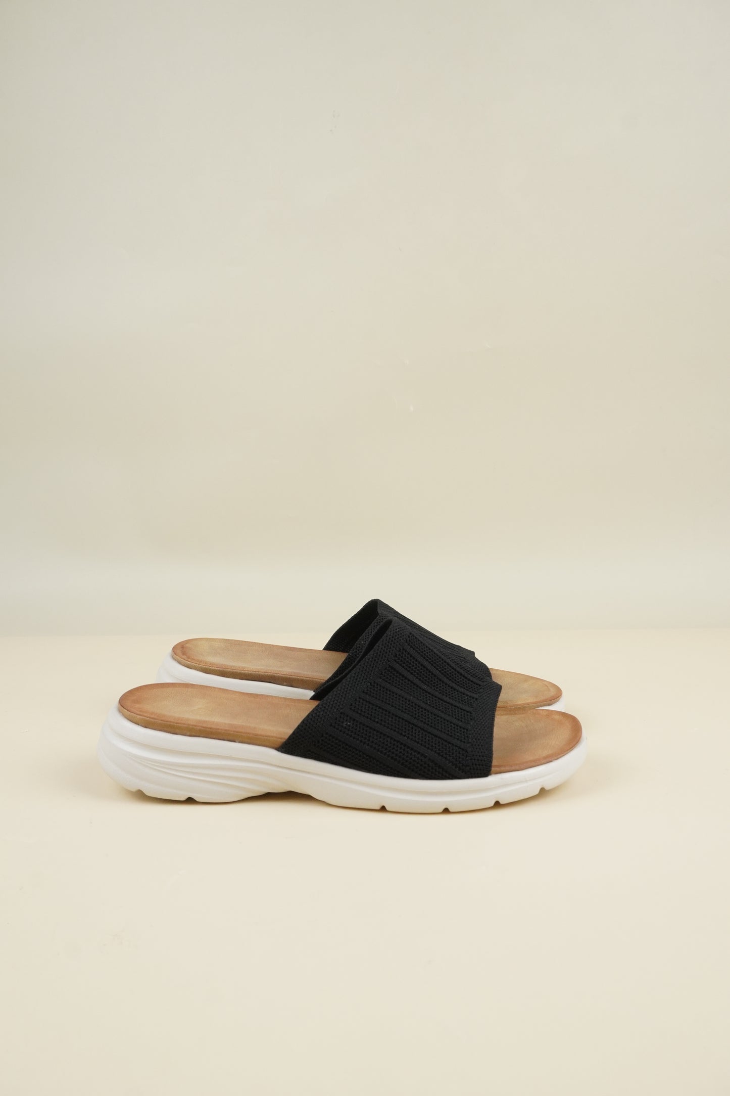 Fabric Light Weight Slippers - Black