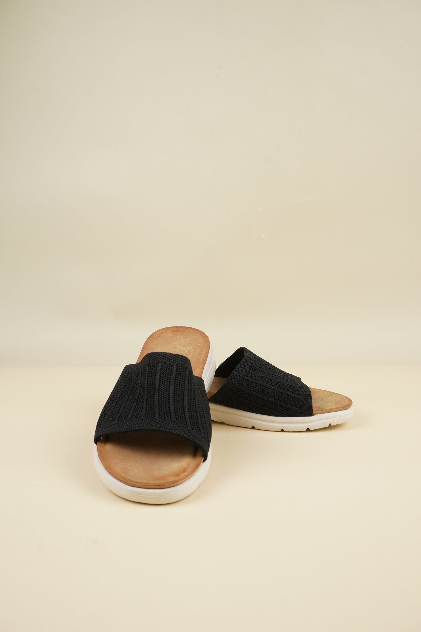 Fabric Light Weight Slippers - Black
