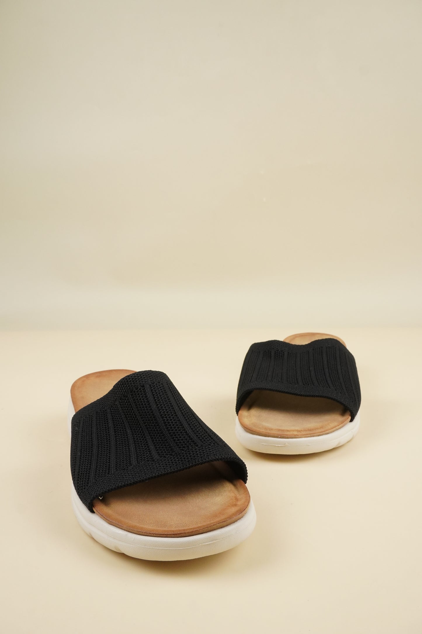 Fabric Light Weight Slippers - Black