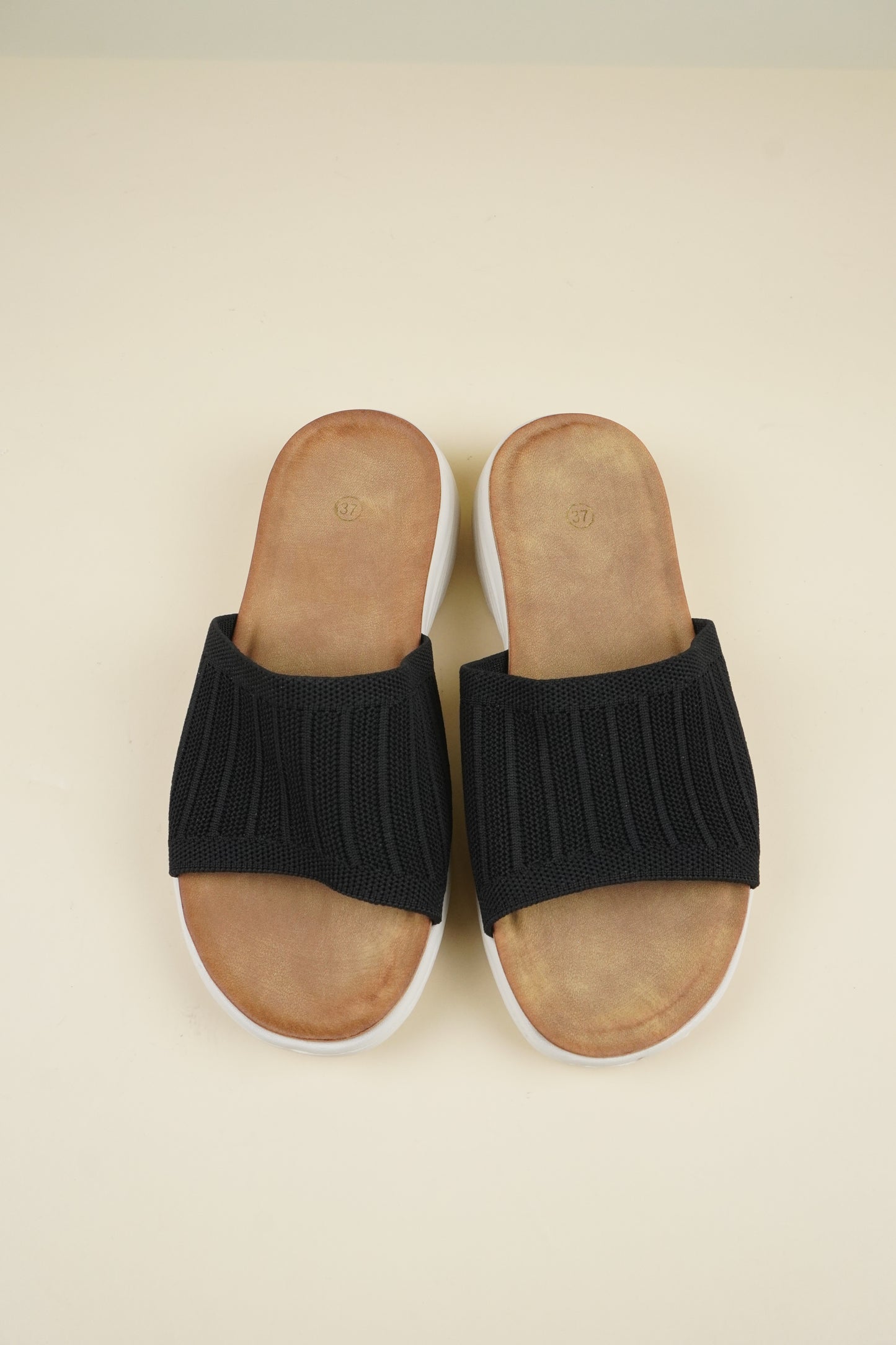 Fabric Light Weight Slippers - Black