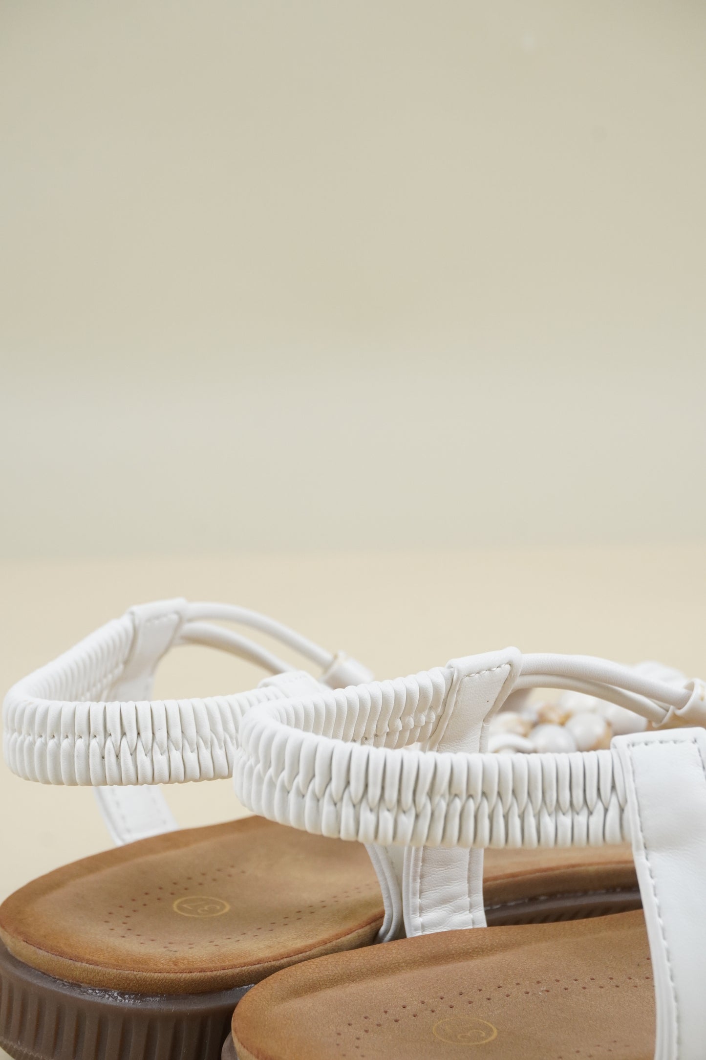 Beaded Summer Sandals - White