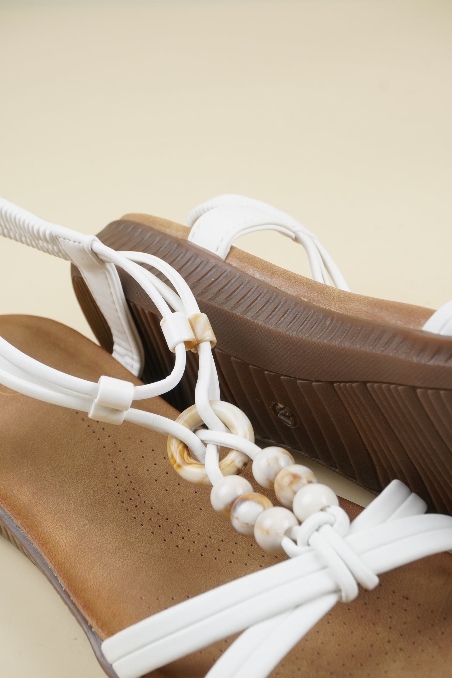 Beaded Summer Sandals - White