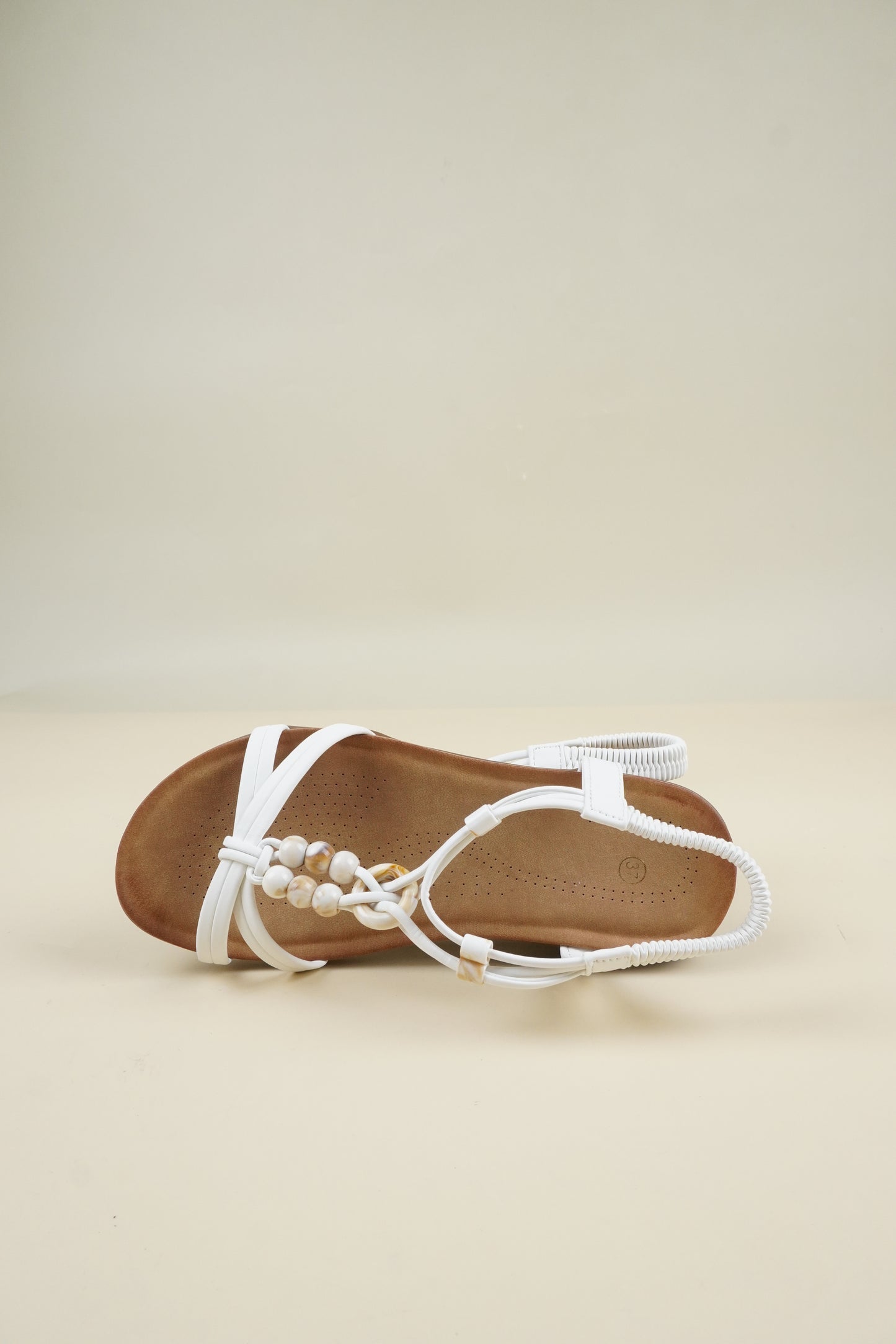 Beaded Summer Sandals - White