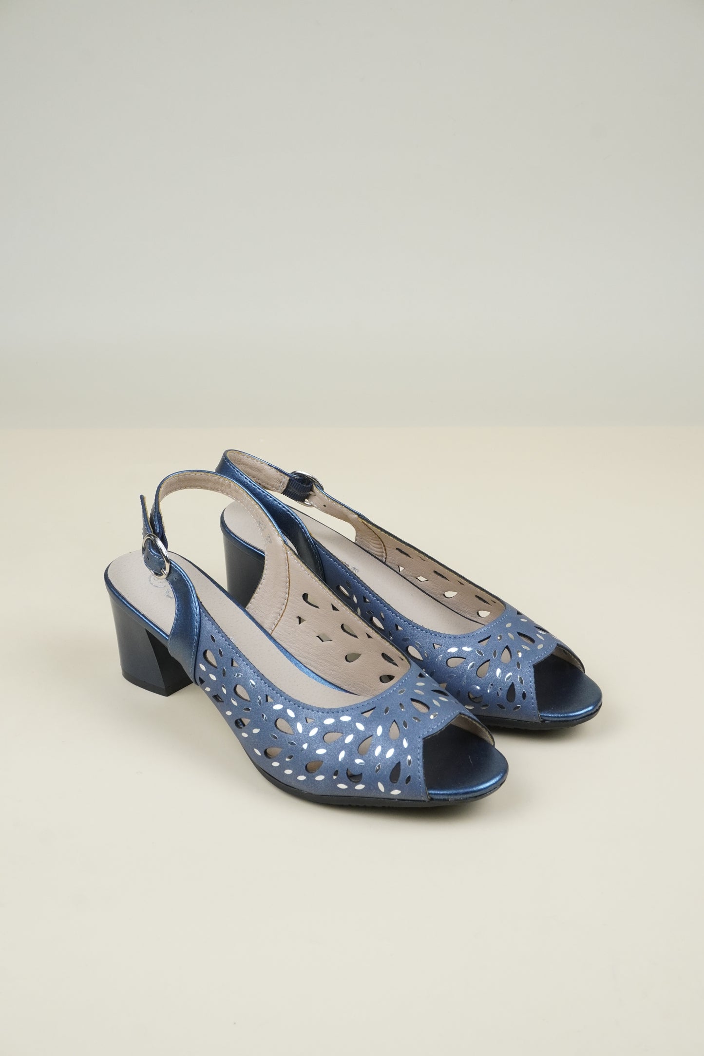 Ladies' Mid-Heel Slingack Sandals - Blue