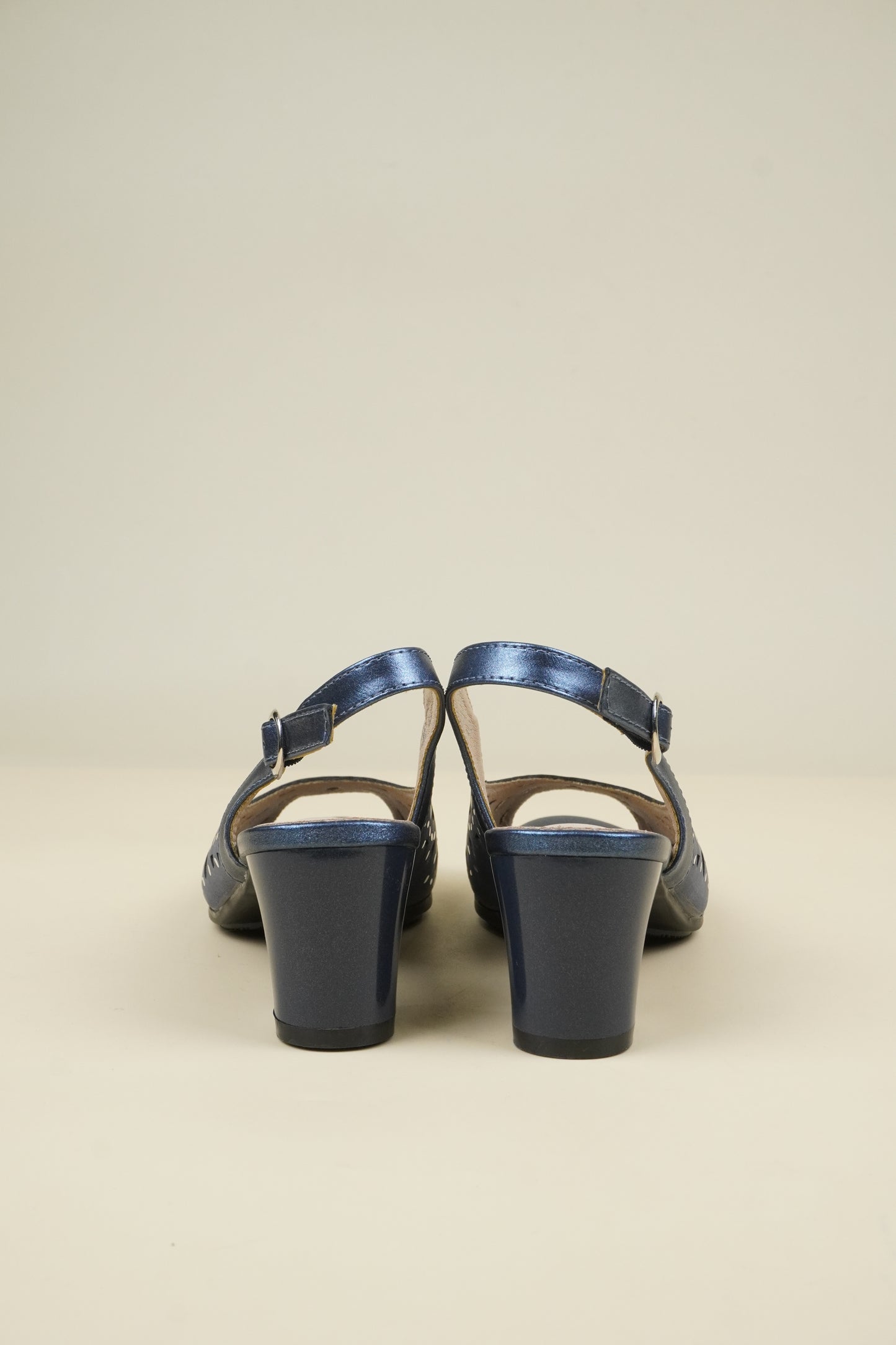 Ladies' Mid-Heel Slingack Sandals - Blue