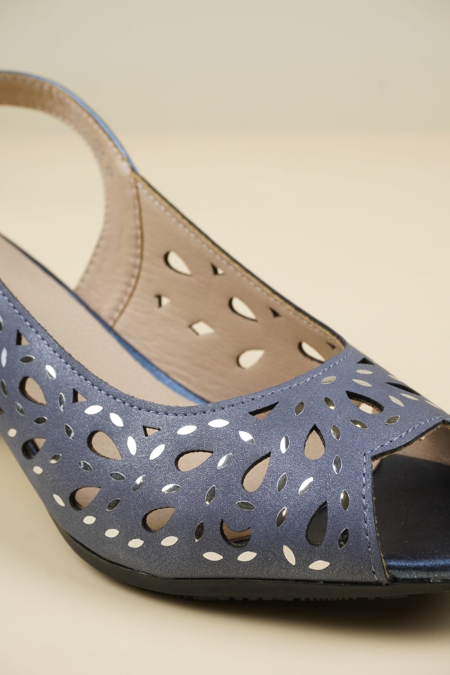 Ladies' Mid-Heel Slingack Sandals - Blue