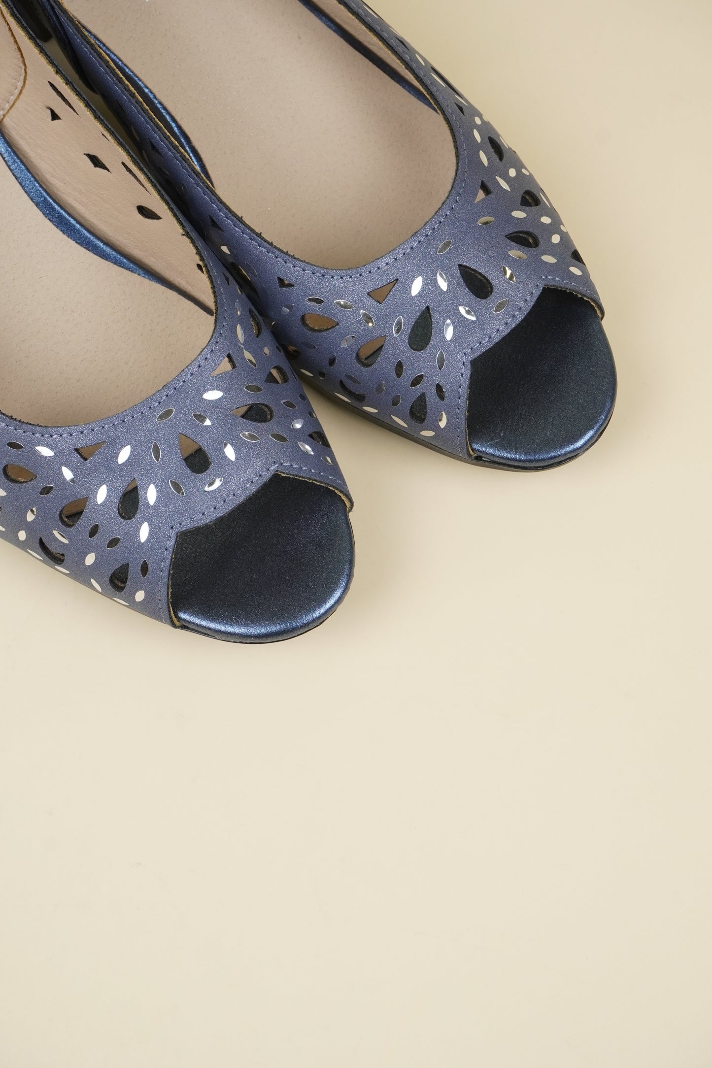 Ladies' Mid-Heel Slingack Sandals - Blue