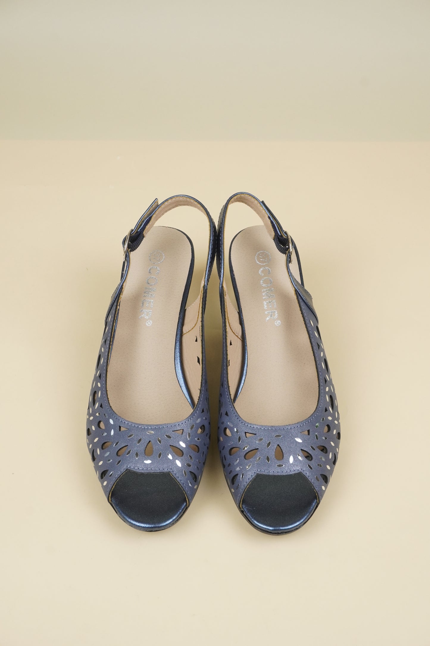 Ladies' Mid-Heel Slingack Sandals - Blue