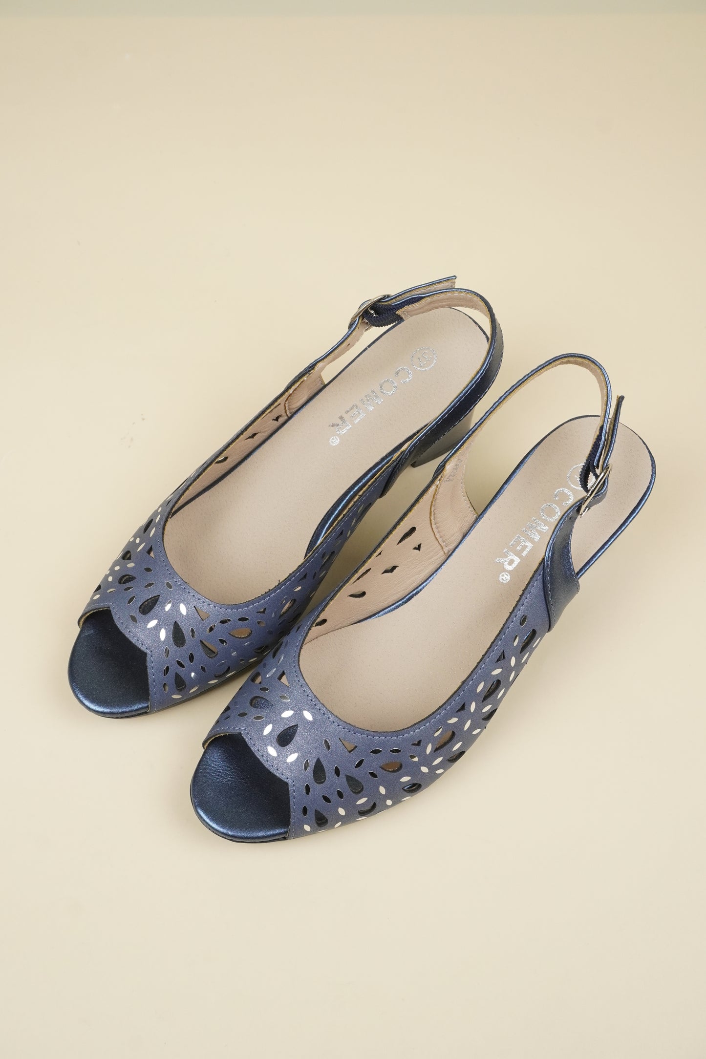 Ladies' Mid-Heel Slingack Sandals - Blue