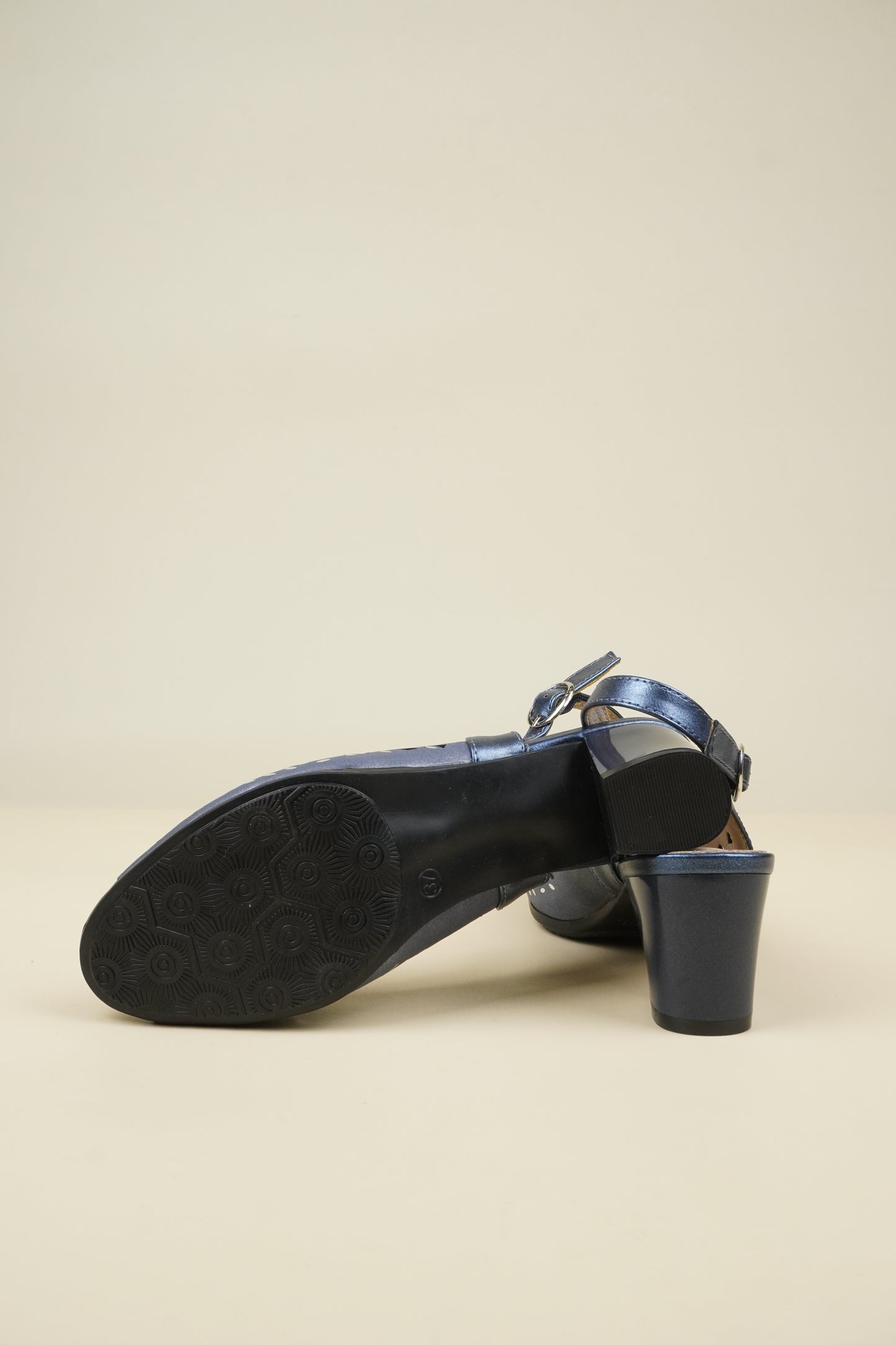 Ladies' Mid-Heel Slingack Sandals - Blue