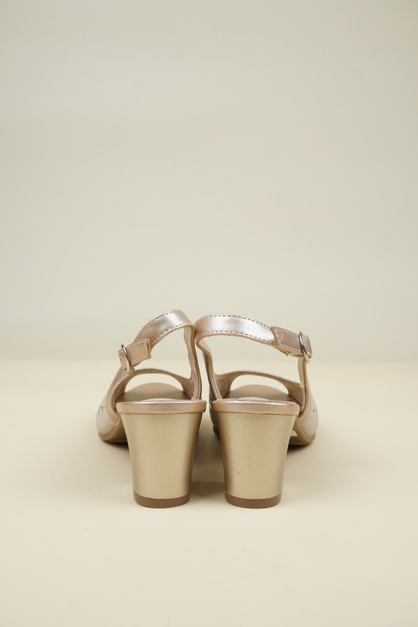 Ladies' Mid-Heel Slingack Sandals - Beige