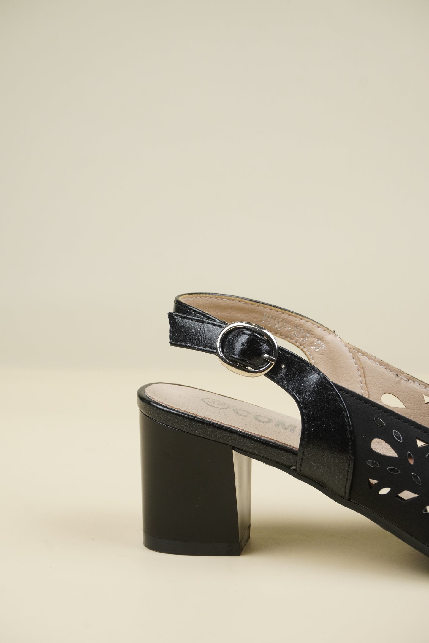 Ladies' Mid-Heel Slingack Sandals - Black